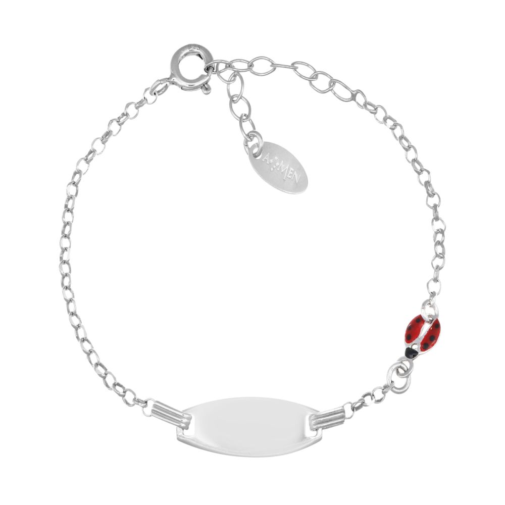 Amen Bracciale Junior Argento Coccinella e Piastra