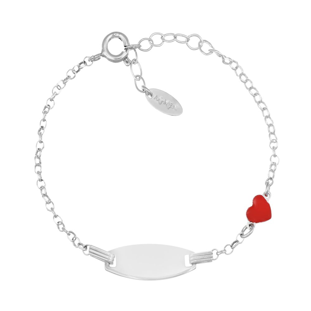 Amen Bracciale Junior Argento Cuore e Piastra