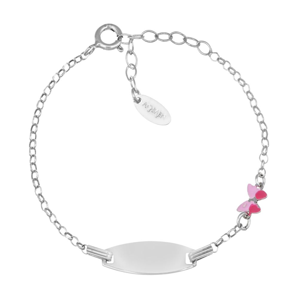 Amen Bracciale Junior Argento Farfalla e Piastra