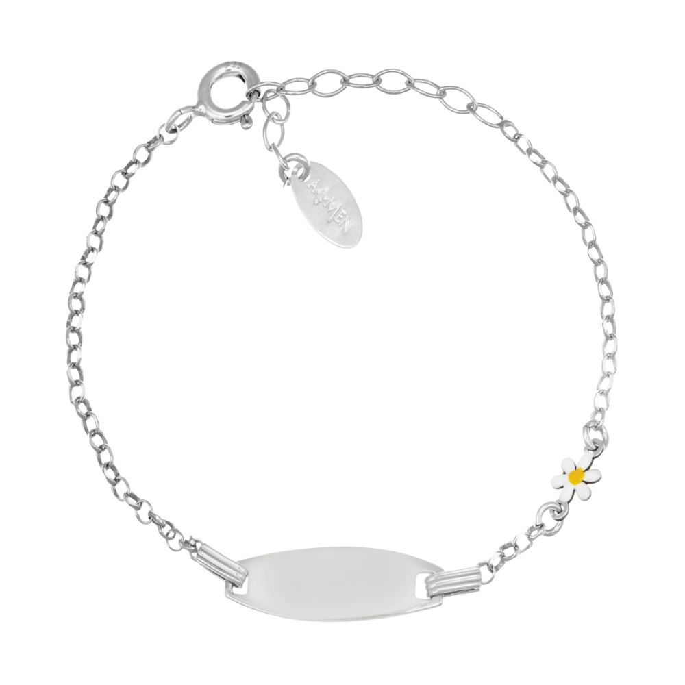 Amen Bracciale Junior Argento Fiore e Piastra