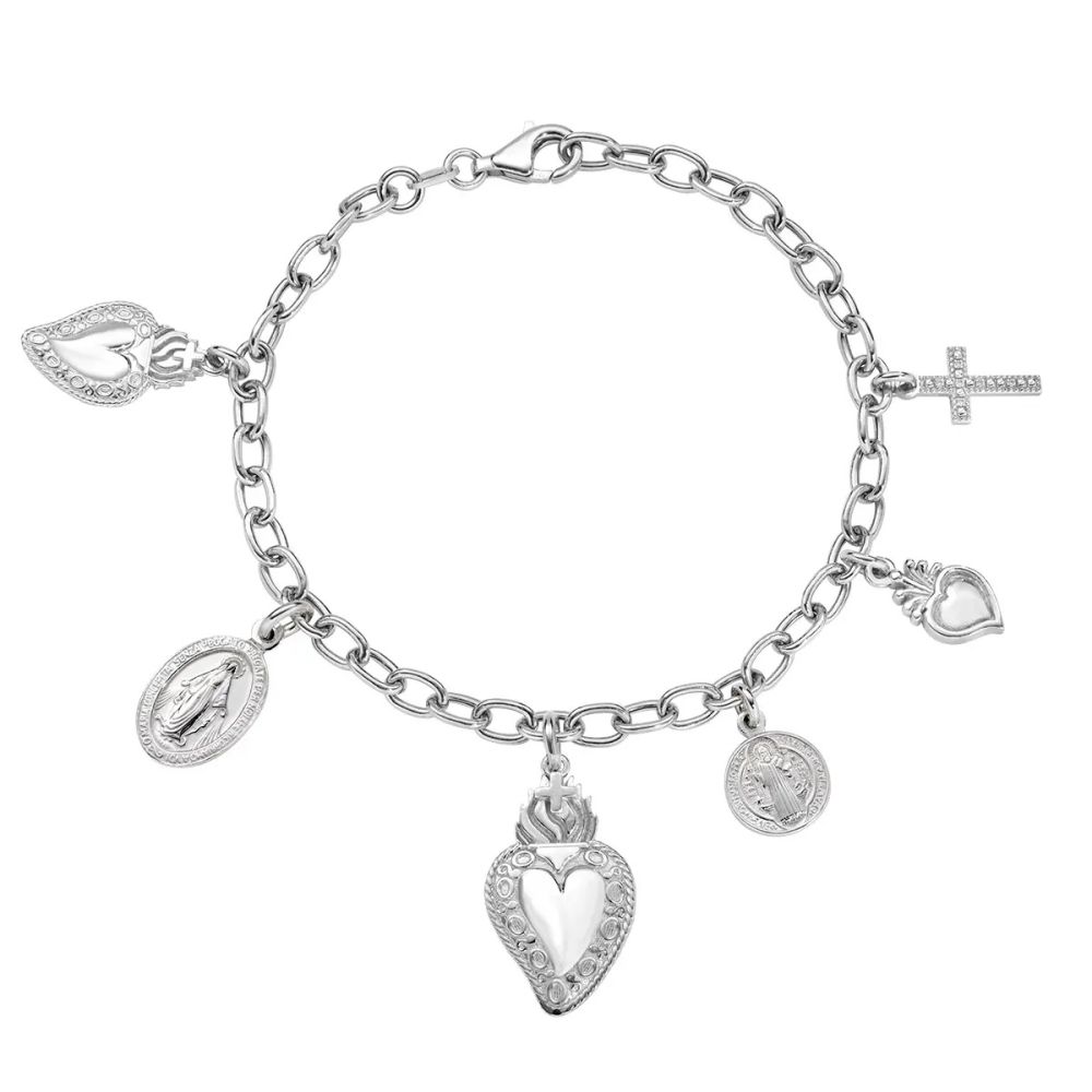 Amen Bracciale Argento Multicharm