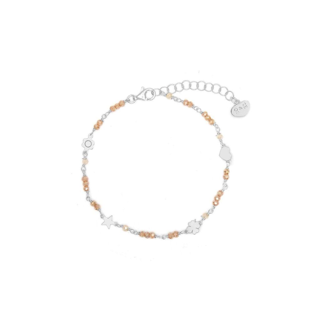 Io & Te Bracciale Argento Cristalli Sabbia e Charm