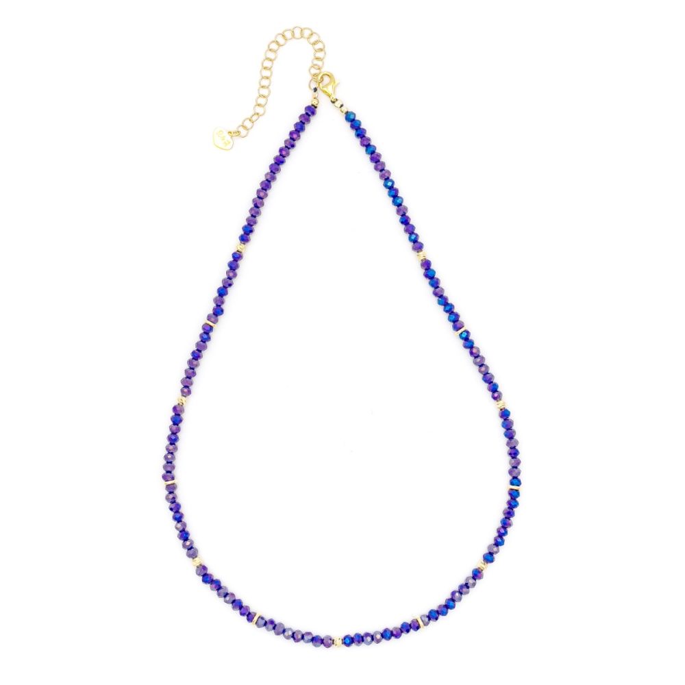 Io & Te Collana Argento Gold Cristalli Blu