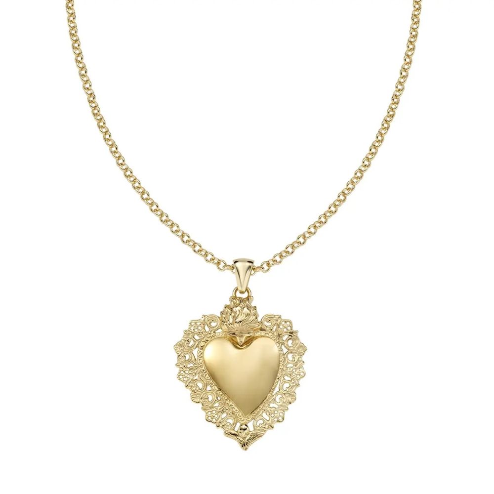 Amen Collana Argento Gold con Sacro Cuore