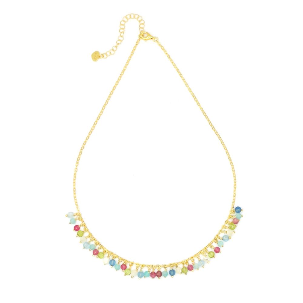 Io & Te Collana Argento Gold Cristalli Multicolor