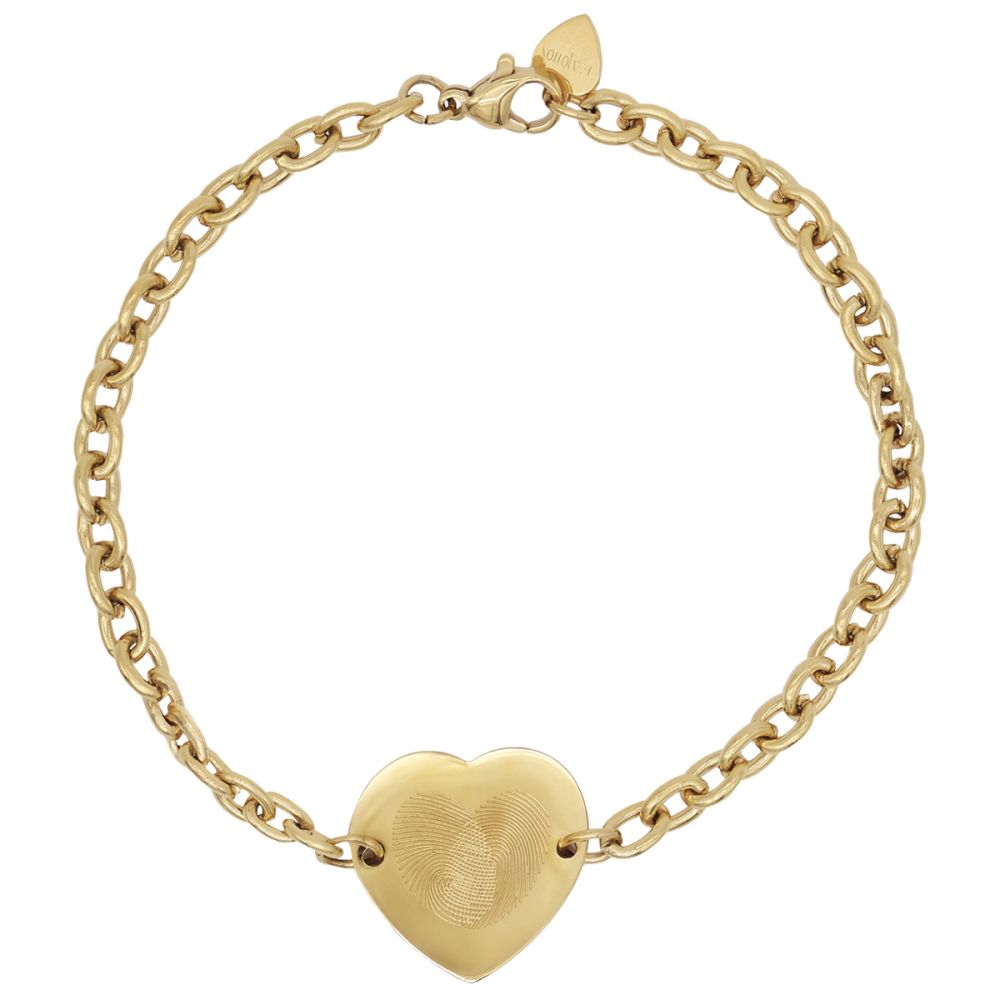 Emotion Bracciale Acciaio Gold con Cuore 18 mm