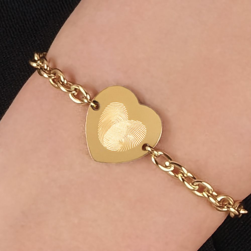 Emotion Bracciale Acciaio Gold con Cuore 18 mm