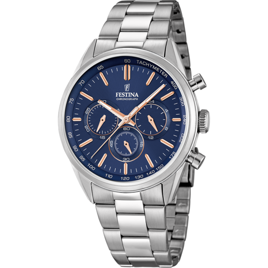 Festina Orologio Cronografo Acciaio Quadrante Blu