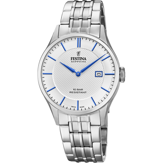 Festina Orologio Swiss Made Solo Tempo Acciaio