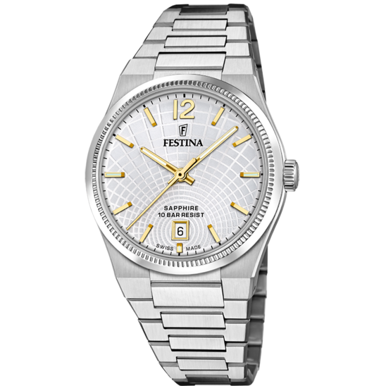 Festina Orologio Swiss Made Solo Tempo Acciaio