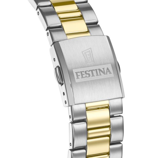 Festina Orologio Solo Tempo Acciaio Bicolore Quadrante Blu