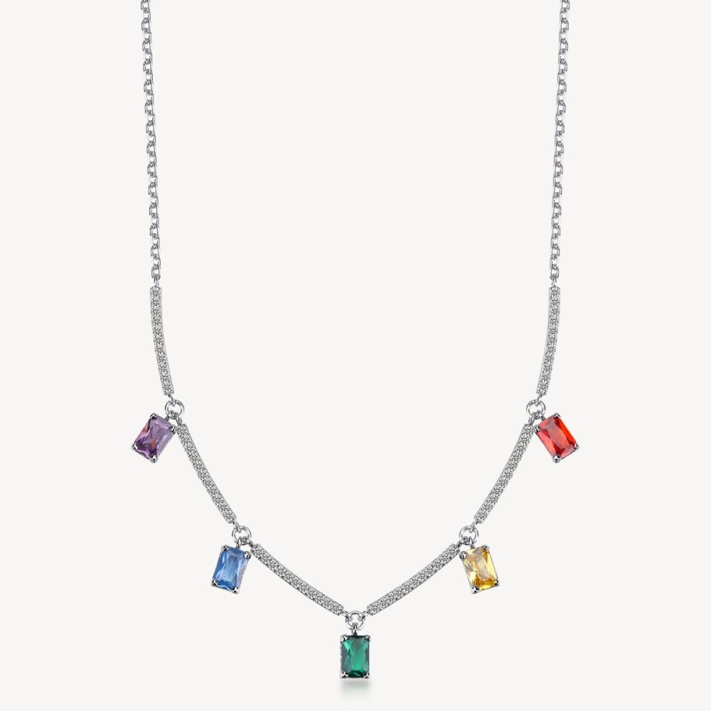 Brosway Collana Argento Cristalli Multicolor Fancy