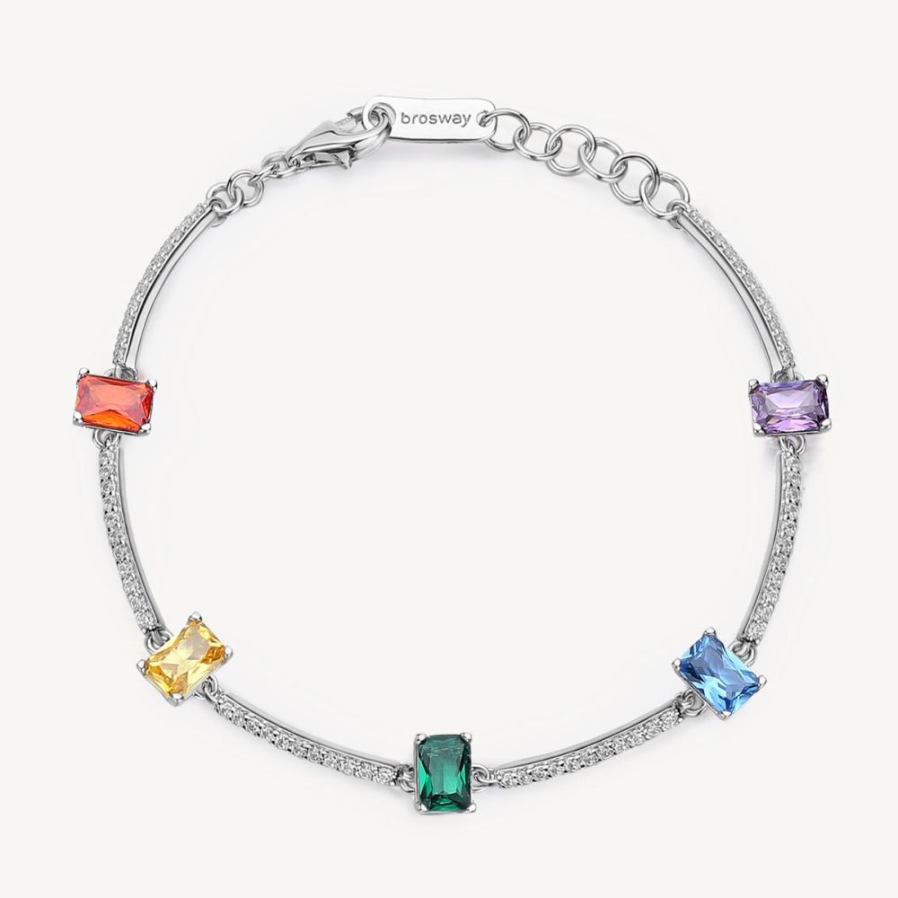 Brosway Bracciale Semirigido Argento Cristalli Multicolor Fancy