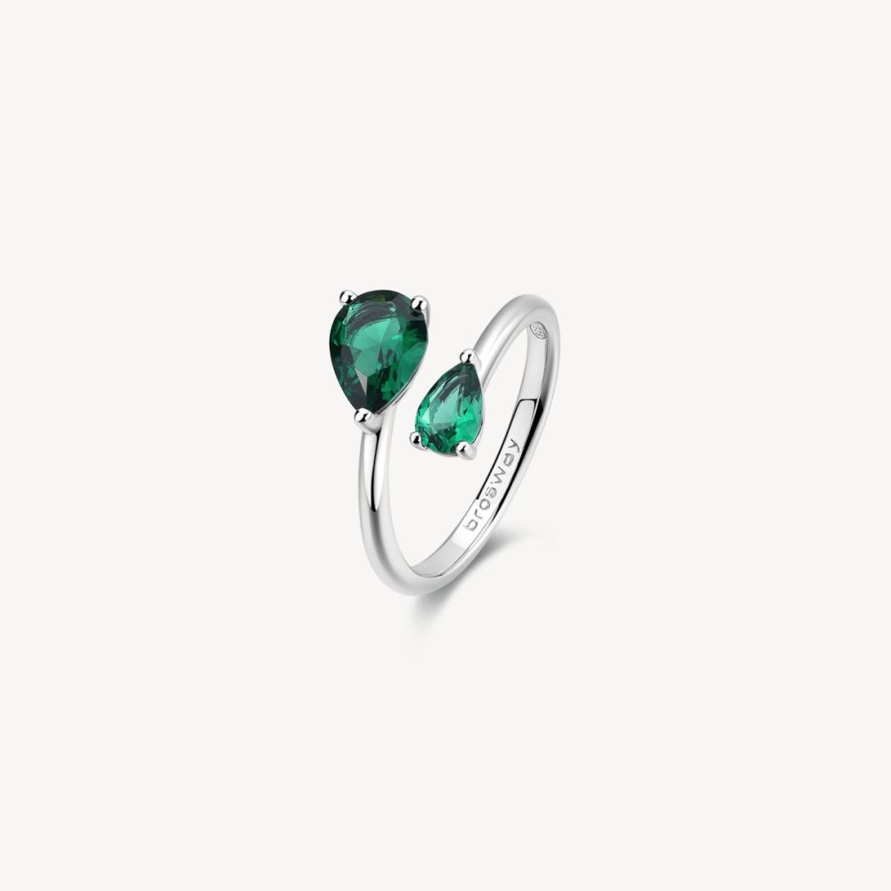 Brosway Anello Argento Cristalli Emerald Fancy