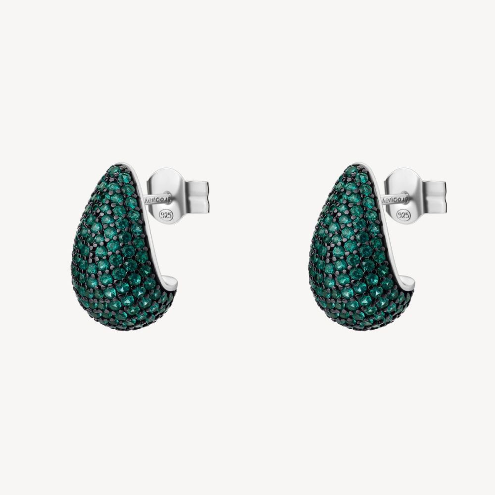 Brosway Orecchini Argento Cristalli Emerald Fancy