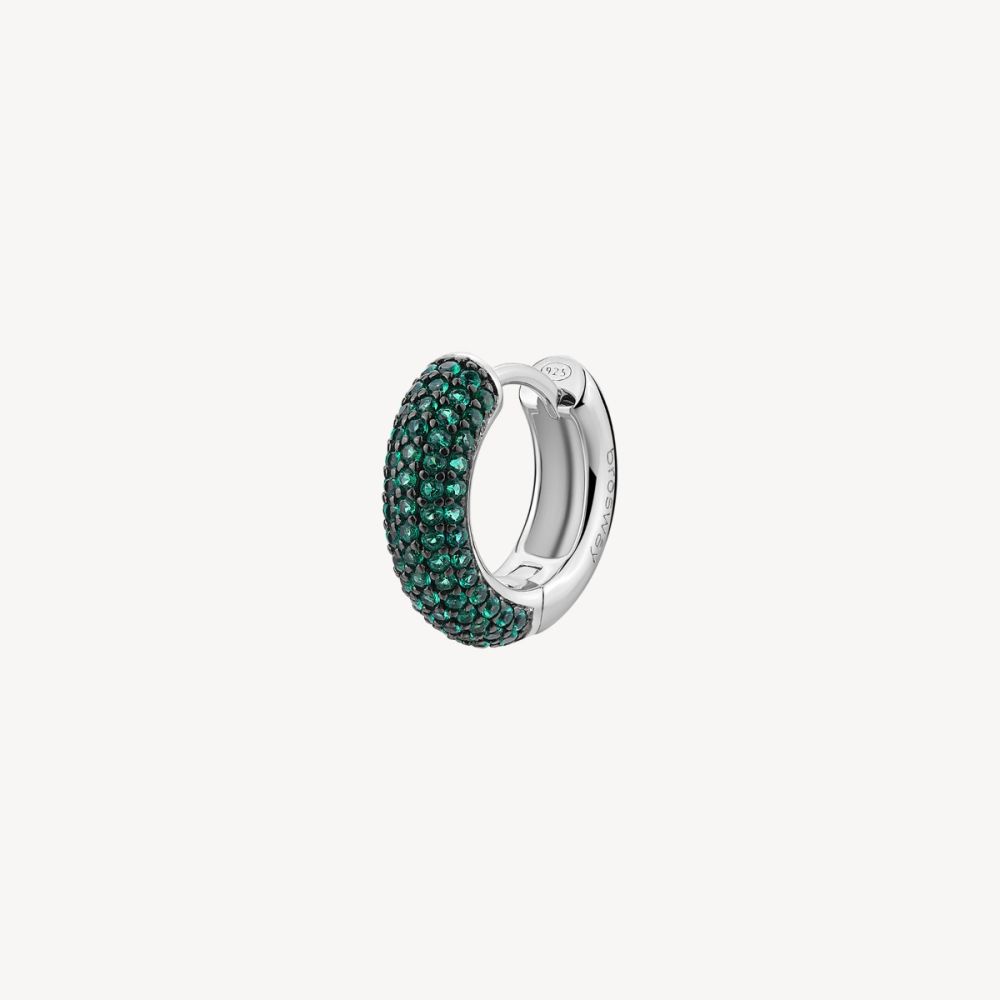 Brosway Mono Orecchino Argento Cristalli Emerald Fancy