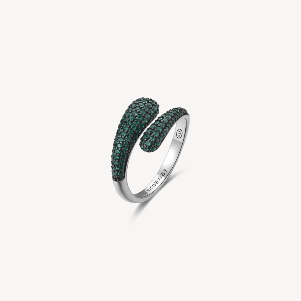 Brosway Anello Argento Cristalli Emerald Fancy