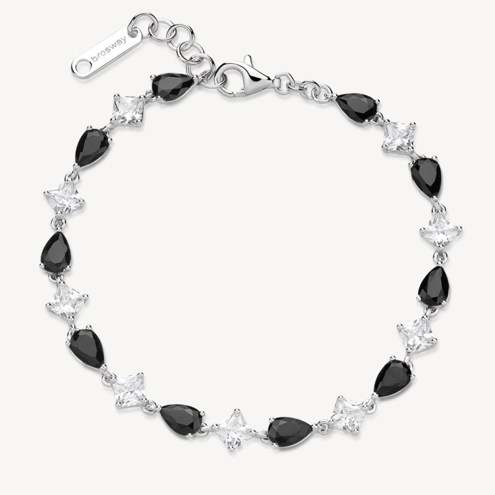 Brosway Bracciale Argento Cristalli Neri Fancy