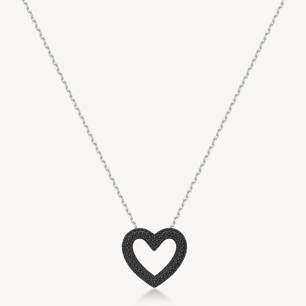 Brosway Collana Argento Cuore Zirconi Neri Fancy