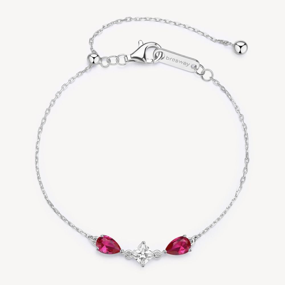 Brosway Bracciale Argento Cristalli Rubino Fancy