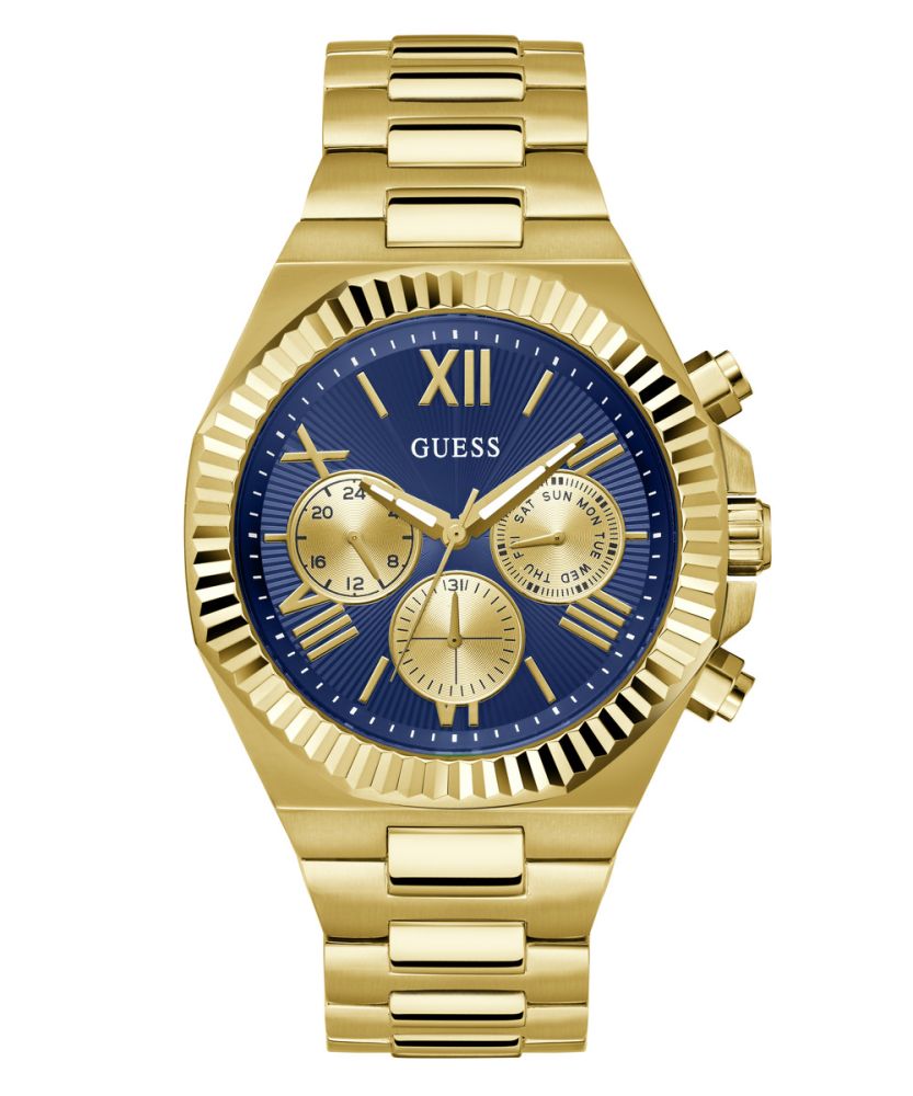 Guess Orologio Cronografo Acciaio Gold Quadrante Blu