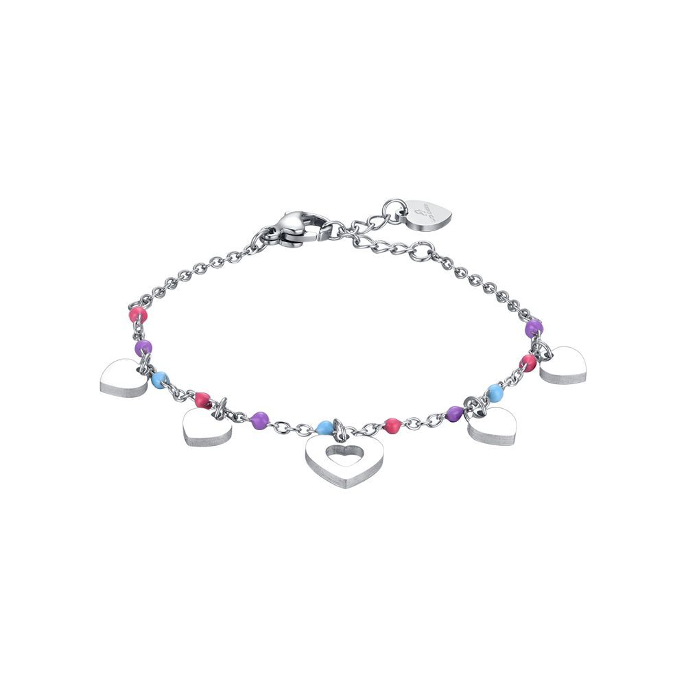 Luca Barra Bracciale Junior Acciaio con Cuori JB175 Stainless Gioiellerie