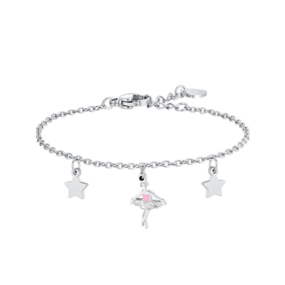 Luca Barra Bracciale Kids Acciaio Ballerina e Stelle