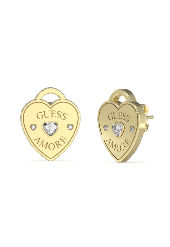 Guess Orecchini Acciaio Gold Cuore Lucchetto