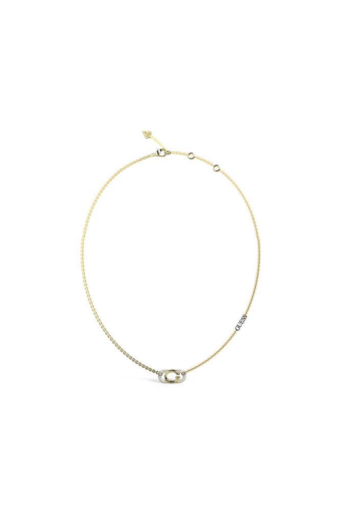 Guess Collana Acciaio Gold Logo G con Cristalli