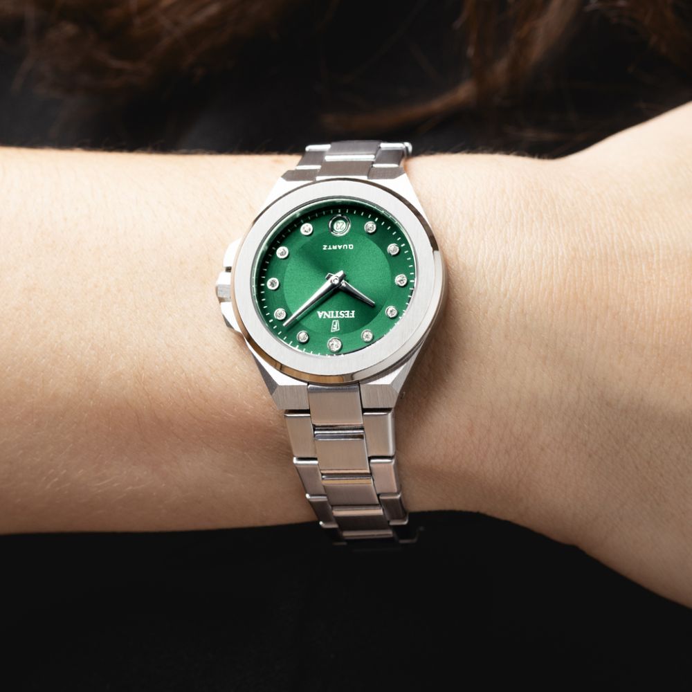 Festina Orologio Solo Tempo Acciaio Quadrante Verde