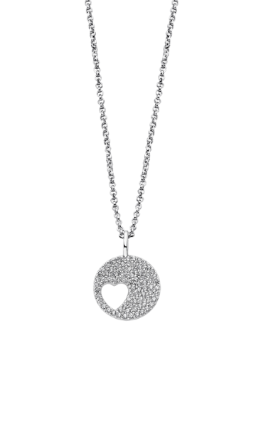 Lotus Collana Donna Argento Pendente Cuore e Zirconi