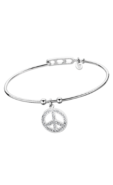 Lotus Bracciale Rigido Donna Acciaio Pendente Pace