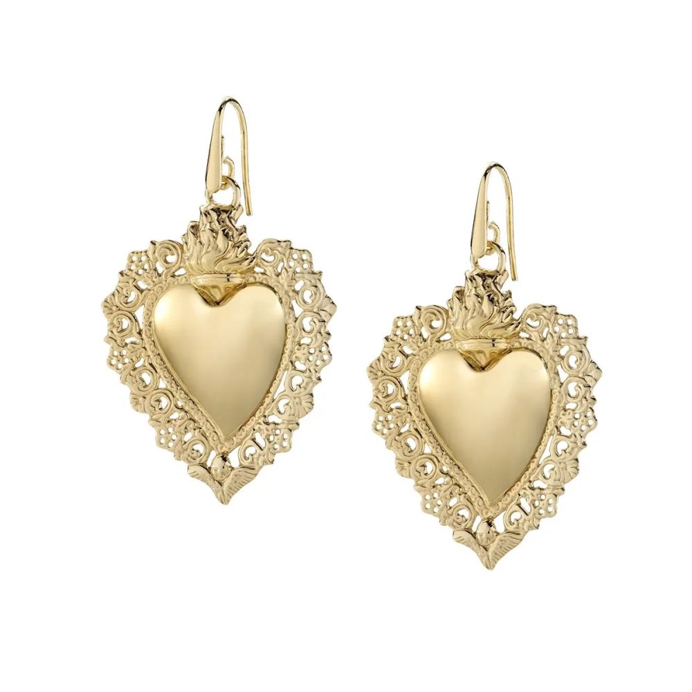 Amen Orecchini Argento Gold Sacro Cuore