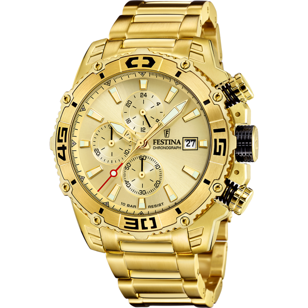 Festina Orologio Cronografo Acciaio Gold Quadrante Gold