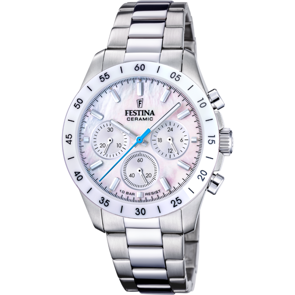 Festina Orologio Cronografo Acciaio Quadrante Silver