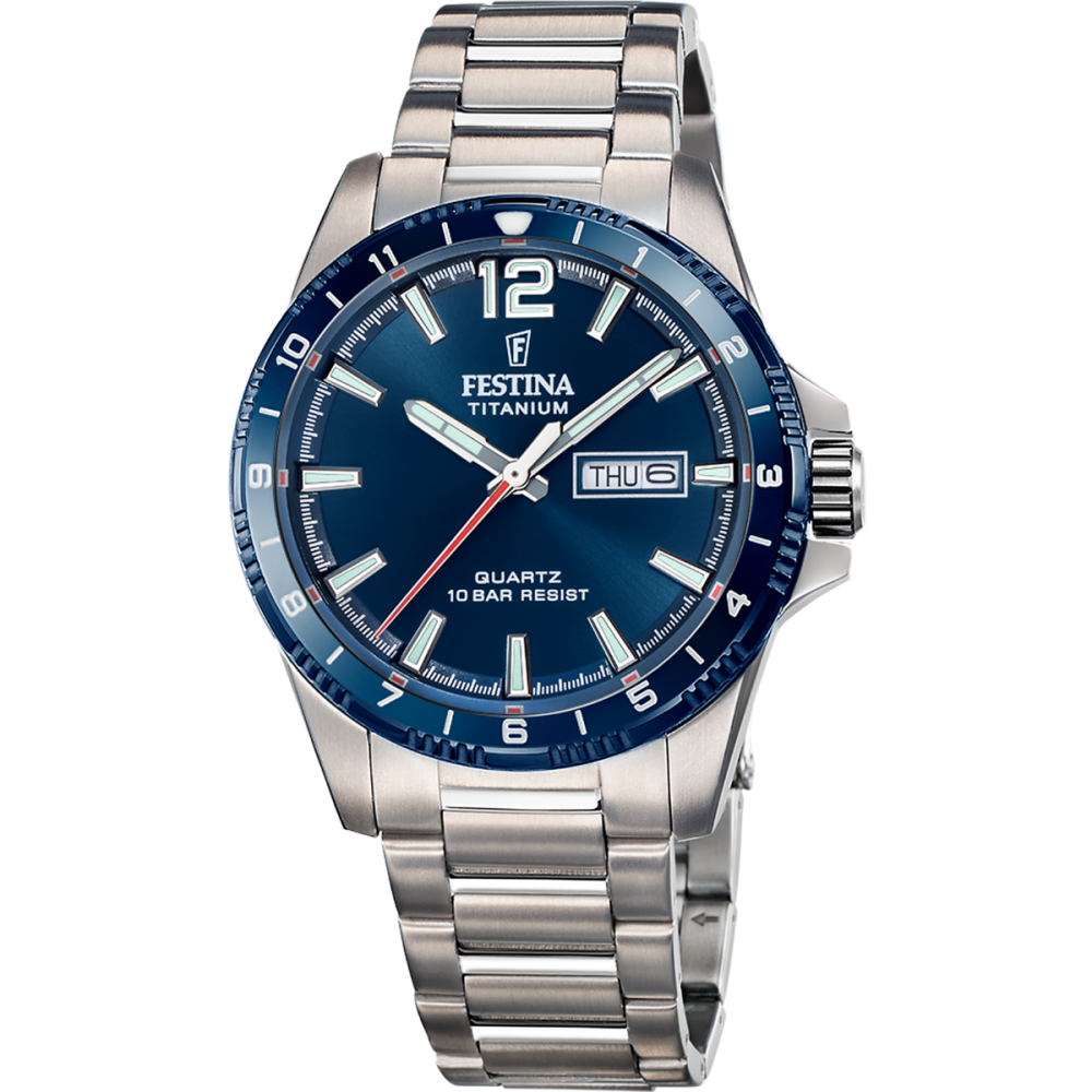 Festina Orologio Solo Tempo Titanio Quadrante Blu