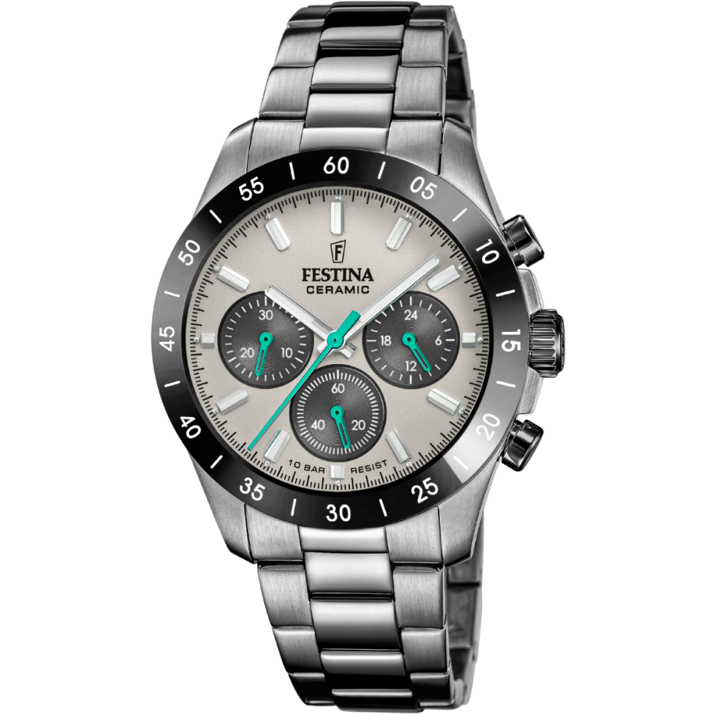 Festina Orologio Cronografo Acciaio Grigio Quadrante Grigio