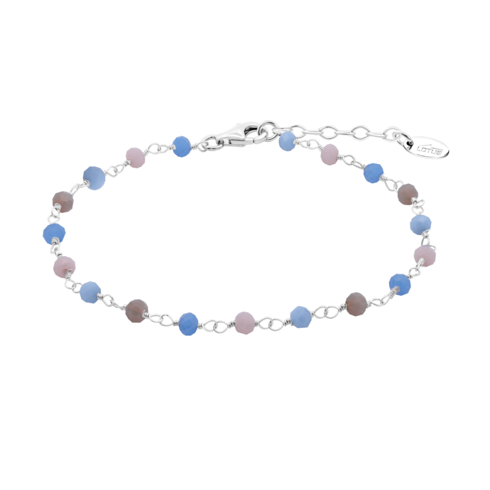 Lotus Bracciale Argento Grani Multicolor