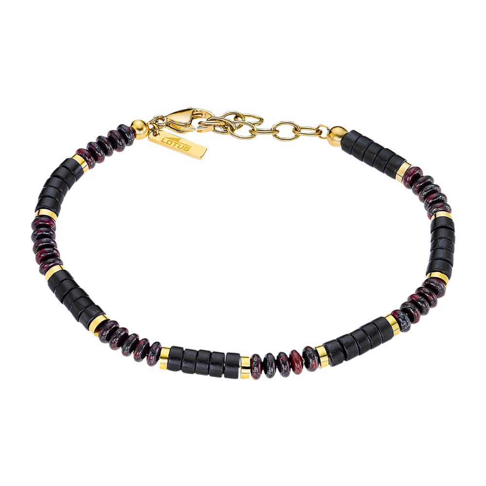 Lotus Bracciale Acciaio Gold Pietre 4 mm Multicolor