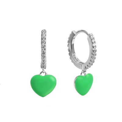 Chimiama Cerchio Argento Cuore Smalto Verde