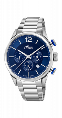 Lotus Orologio Uomo Cronografo Acciaio Quadrante Blu