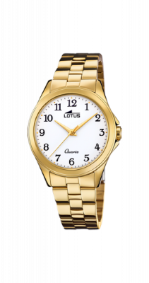 Lotus Orologio Donna Solo Tempo Acciaio Gold Quadrante Bianco