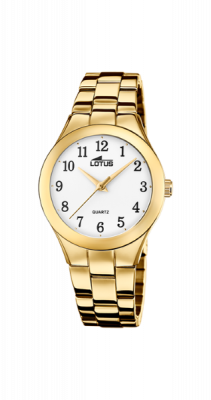 Lotus Orologio Donna Solo Tempo Acciaio Gold Quadrante Bianco