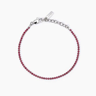 2 Jewels Tennis Acciaio Cristalli Rossi 2 mm