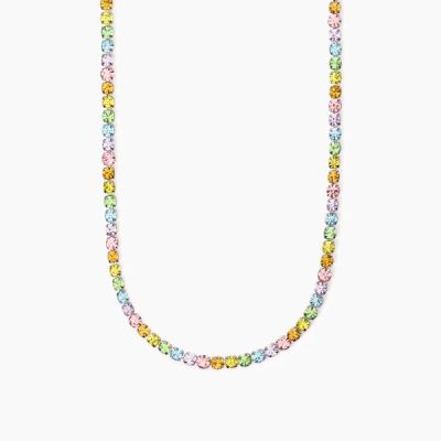 2 Jewels Collana Tennis Acciaio Cristalli Multicolor