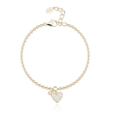 Mabina Bracciale Donna Argento Gold Cuore e Zirconi