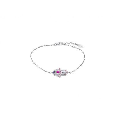 Lotus Bracciale Donna Argento Mano di Fatima Multicolor