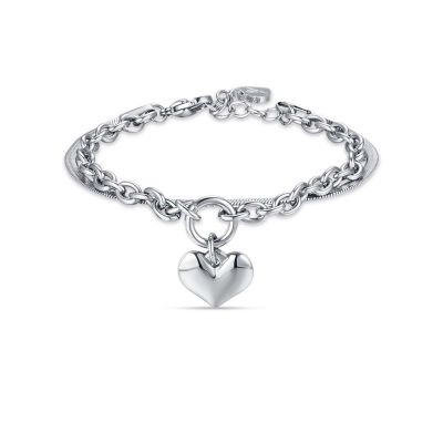 Io & Te Bracciale 2 Fili Argento Rosè Cristalli Grigi e Stelle BRFQGRRS  Stainless Gioiellerie