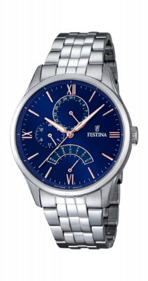 Festina Orologio Uomo Acciaio Silver Multifunzione Blu