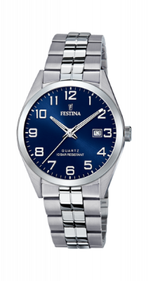 Festina Orologio Donna Acciaio Solo Tempo Quadrante Blu